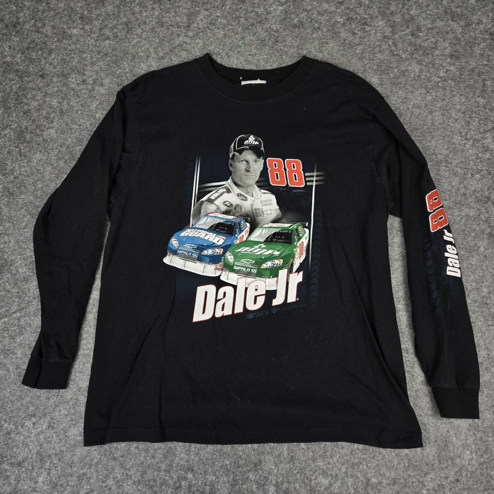 NASCAR Dale Earnhardt Jr #88 Black Long Sleeve Shirt Mens Size "Large"‎ No Tag